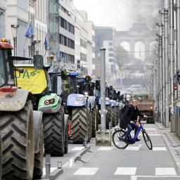 Bauern protestieren mit ihren Traktoren in Brüssel (Belgien) im März 2024 gegen die EU-Agrarpolitik.